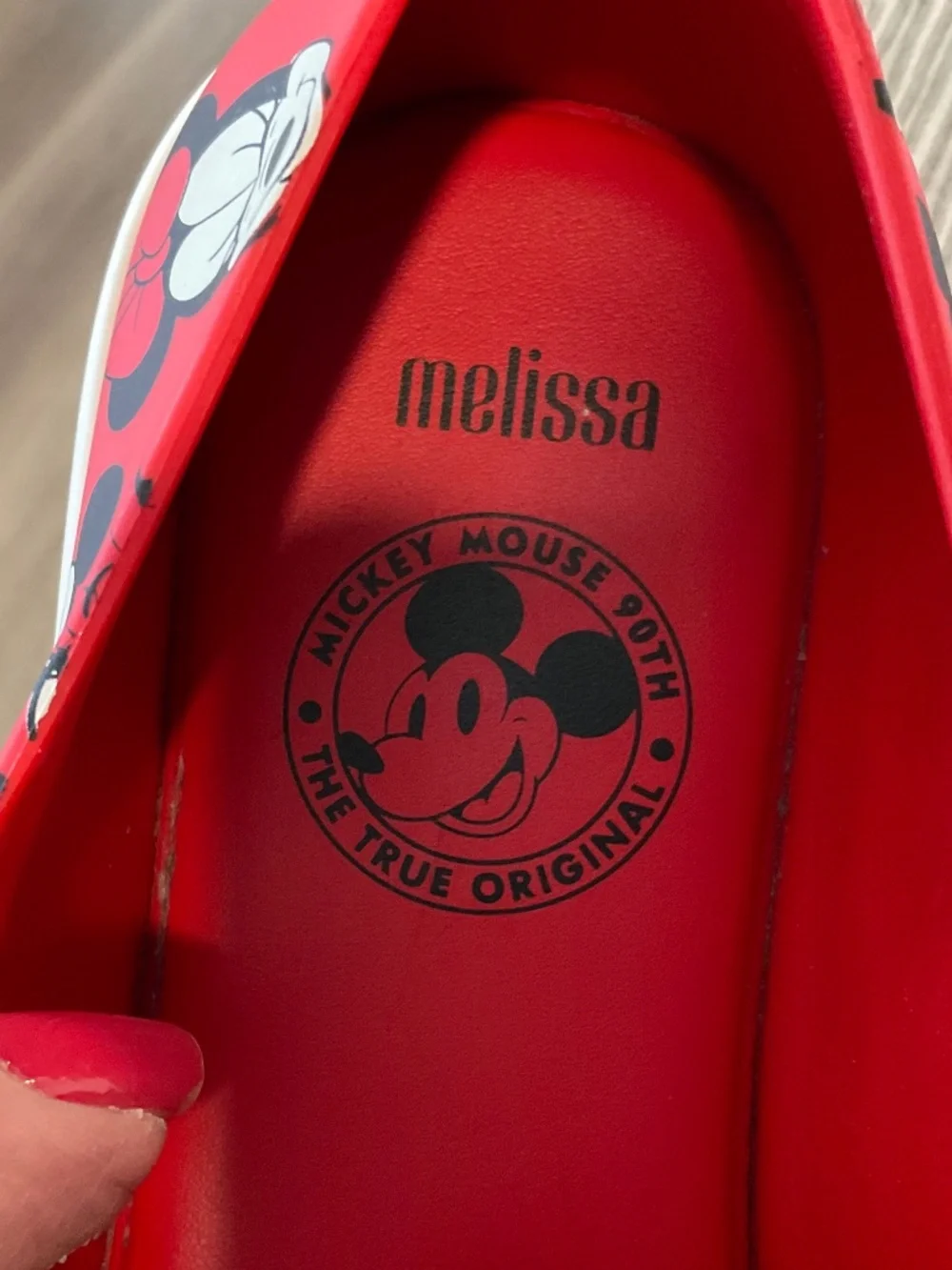 MELISSA Ground + Disney Mickey & Minnie 90th Anniversary Slip On Shoes Size 10